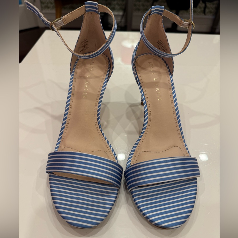 Blue and white stripe sandals